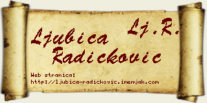 Ljubica Radičković vizit kartica